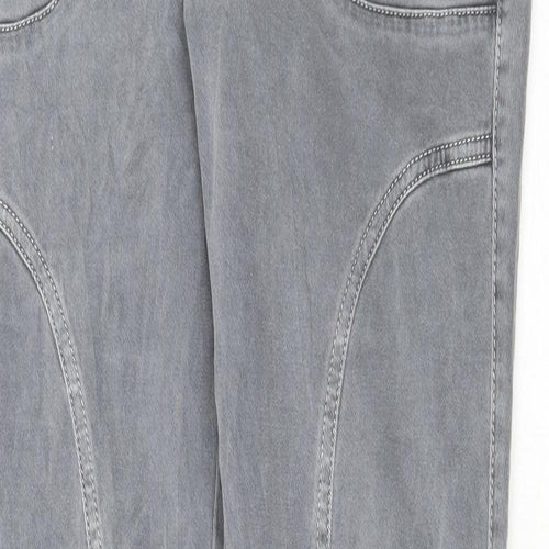 Preworn Womens Grey Cotton Skinny Jeans Size 10 L33 in Regular Button