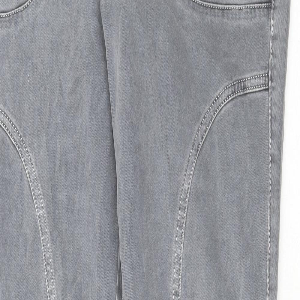 Preworn Womens Grey Cotton Skinny Jeans Size 10 L33 in Regular Button
