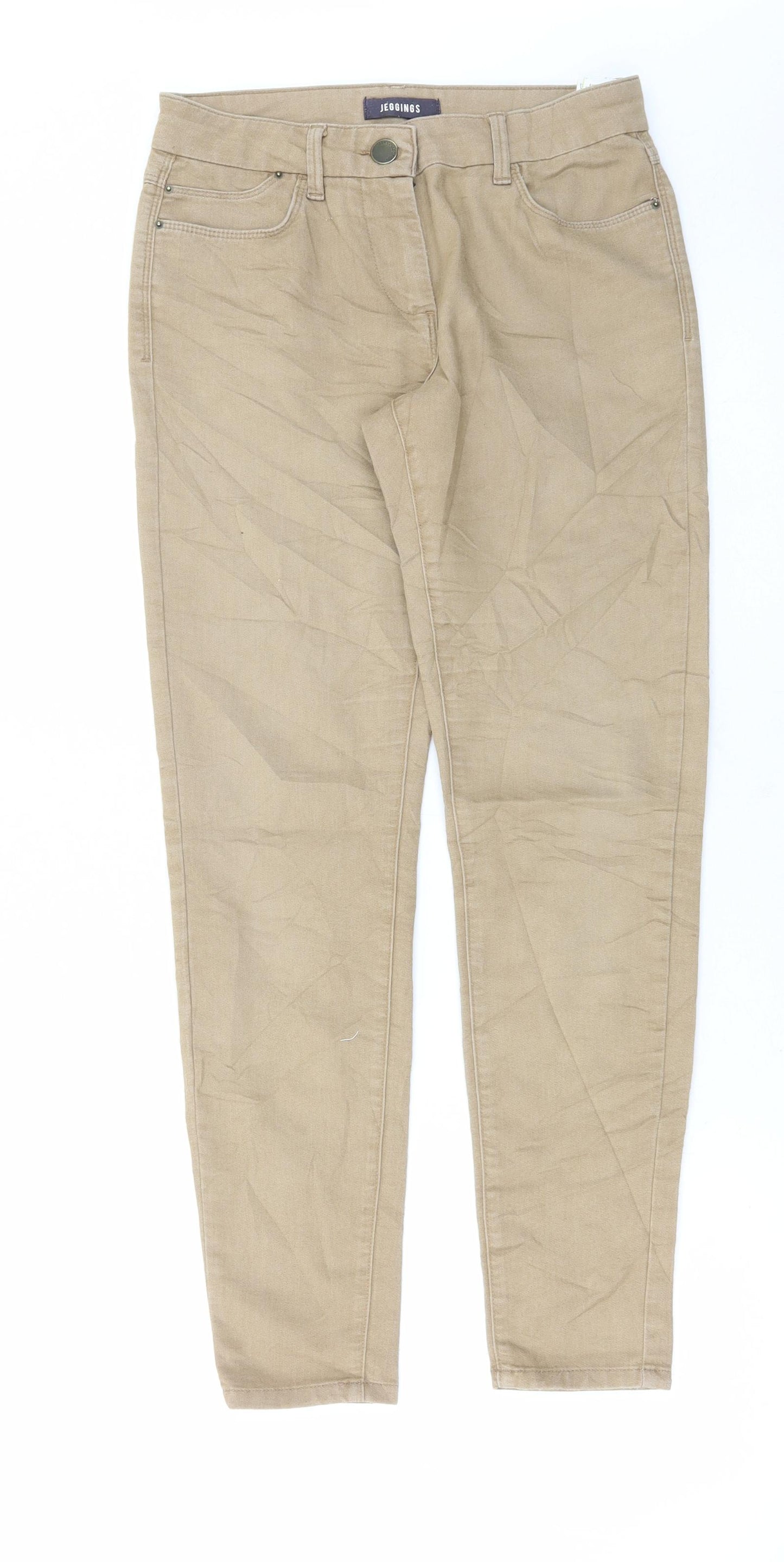 Marks and Spencer Womens Brown Cotton Jegging Jeans Size 8 L29 in Regular Button