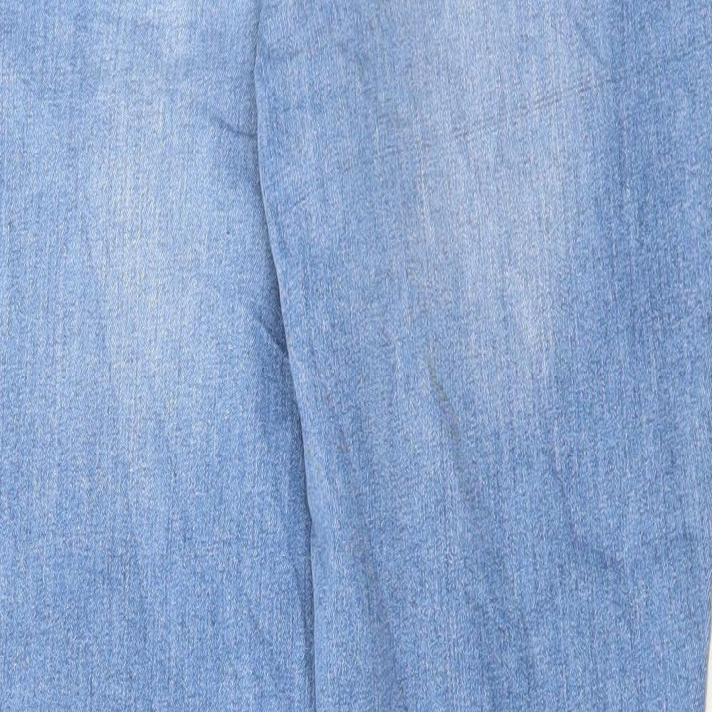 NEXT Womens Blue Cotton Skinny Jeans Size 14 L26 in Regular Button