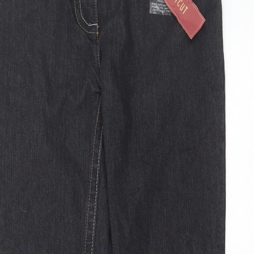 Dorothy Perkins Womens Black Cotton Bootcut Jeans Size 10 L31 in Regular Button