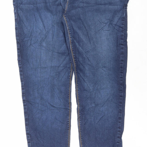 Preworn Womens Blue Cotton Skinny Jeans Size 36 in L29 in Regular Button