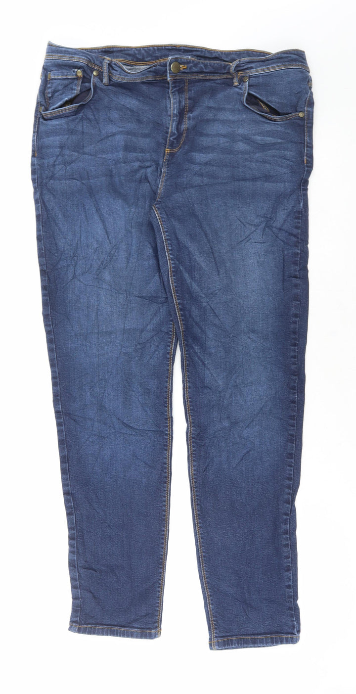 Preworn Womens Blue Cotton Skinny Jeans Size 36 in L29 in Regular Button