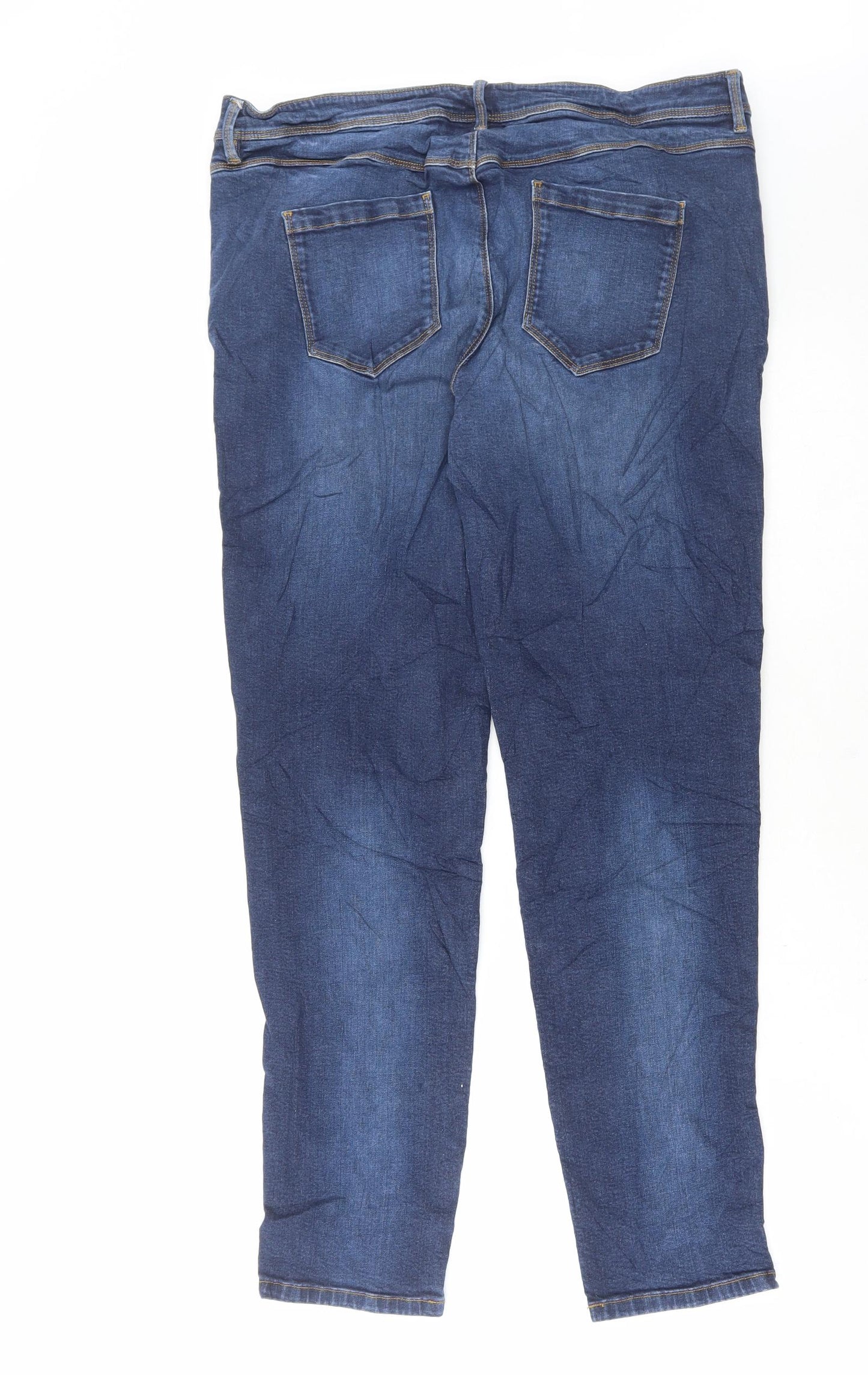 Preworn Womens Blue Cotton Skinny Jeans Size 36 in L29 in Regular Button