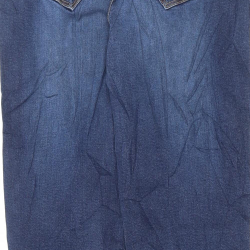 Preworn Womens Blue Cotton Skinny Jeans Size 36 in L29 in Regular Button
