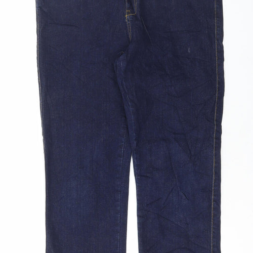 Evans Womens Blue Cotton Straight Jeans Size 36 in L29 in Regular Button