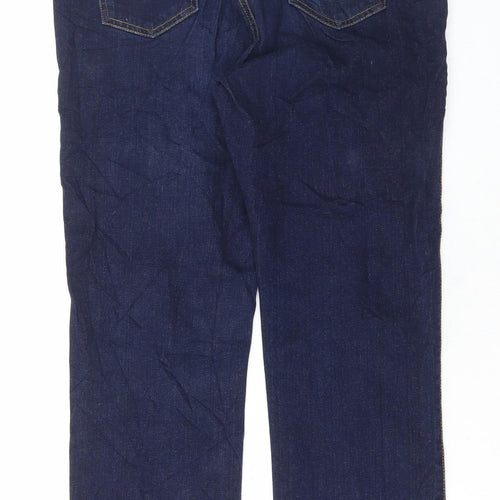 Evans Womens Blue Cotton Straight Jeans Size 36 in L29 in Regular Button