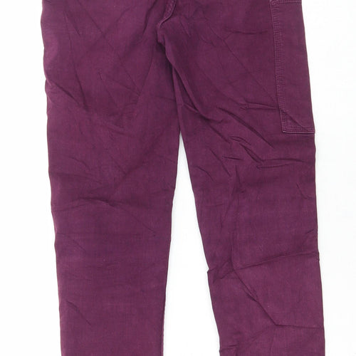 Marks and Spencer Womens Purple Cotton Skinny Jeans Size 6 L28 in Regular Button