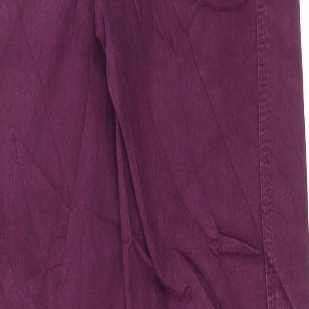Marks and Spencer Womens Purple Cotton Skinny Jeans Size 6 L28 in Regular Button