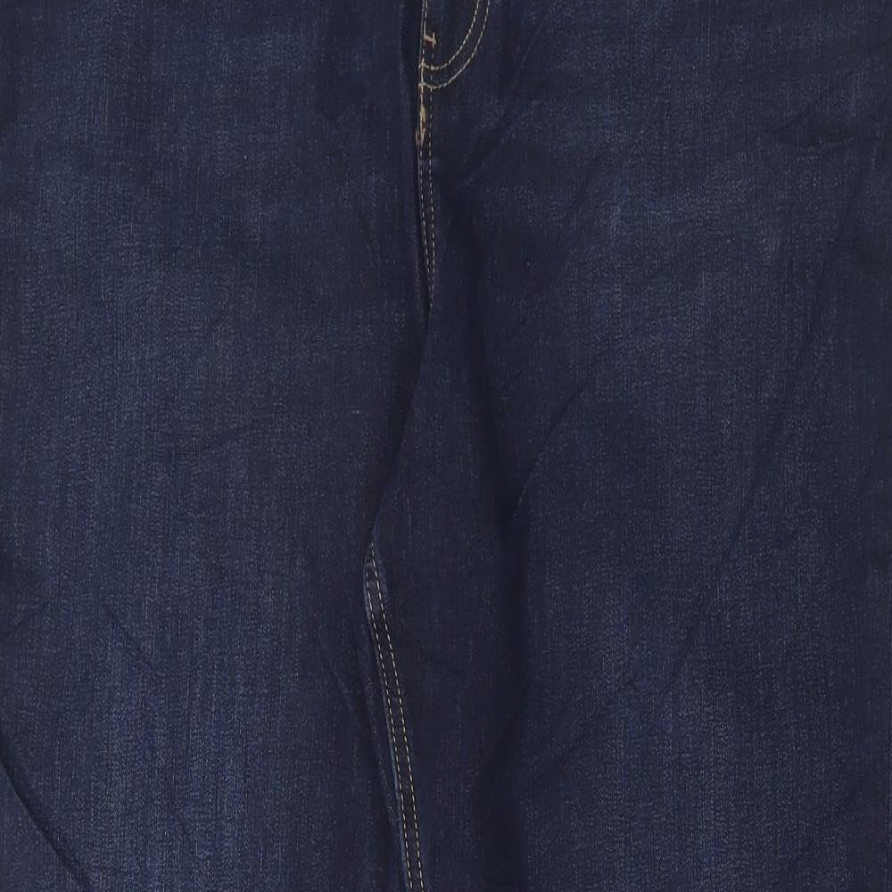 Marks and Spencer Womens Blue Cotton Flared Jeans Size 20 L33 in Regular Button