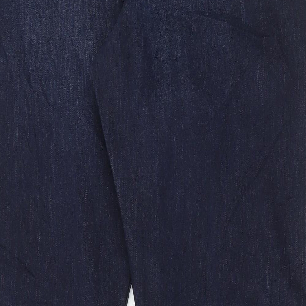 Marks and Spencer Womens Blue Cotton Flared Jeans Size 20 L33 in Regular Button