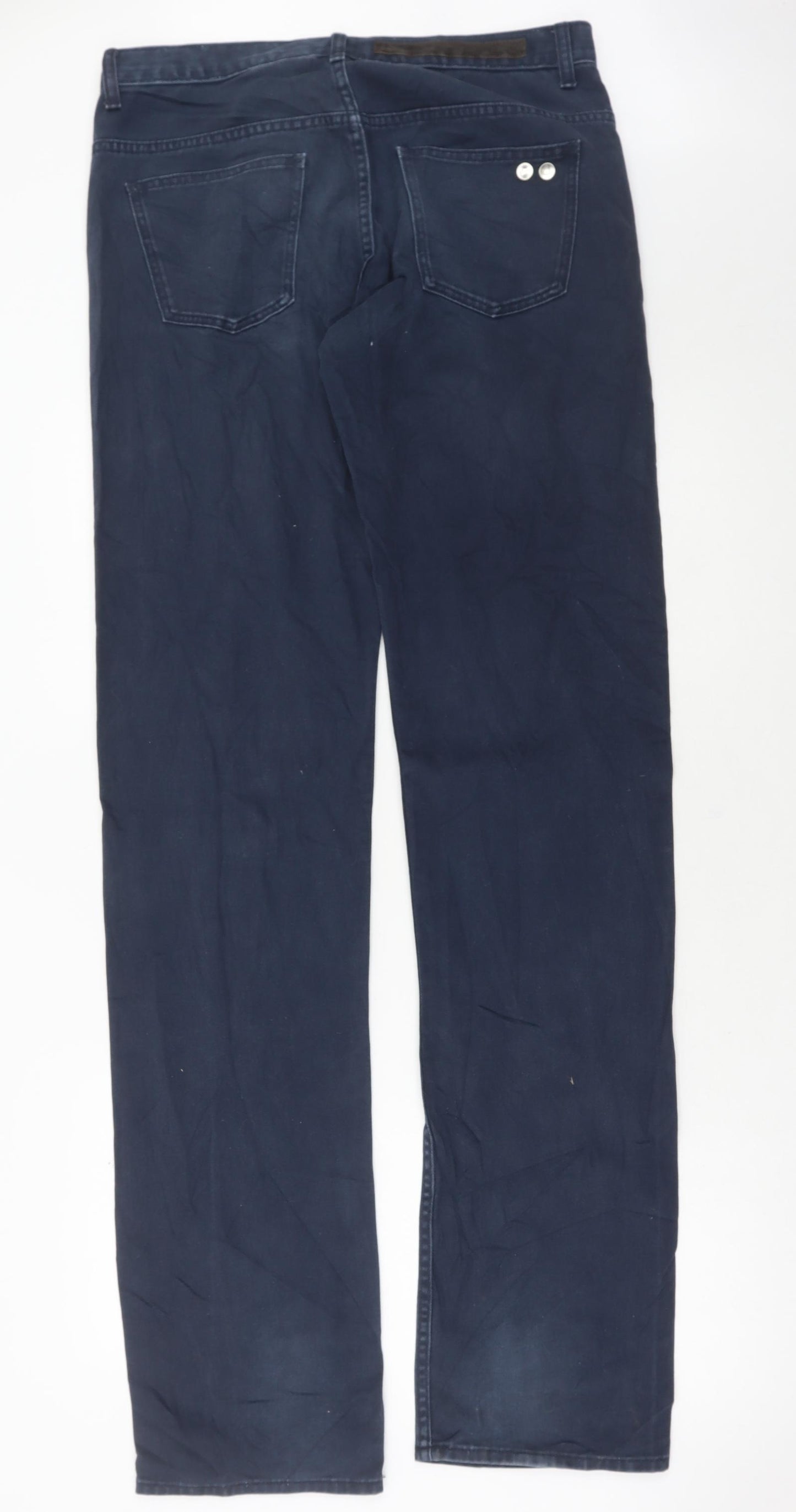 Marc Jacobs Mens Blue Cotton Straight Jeans Size 34 in L36 in Regular Button