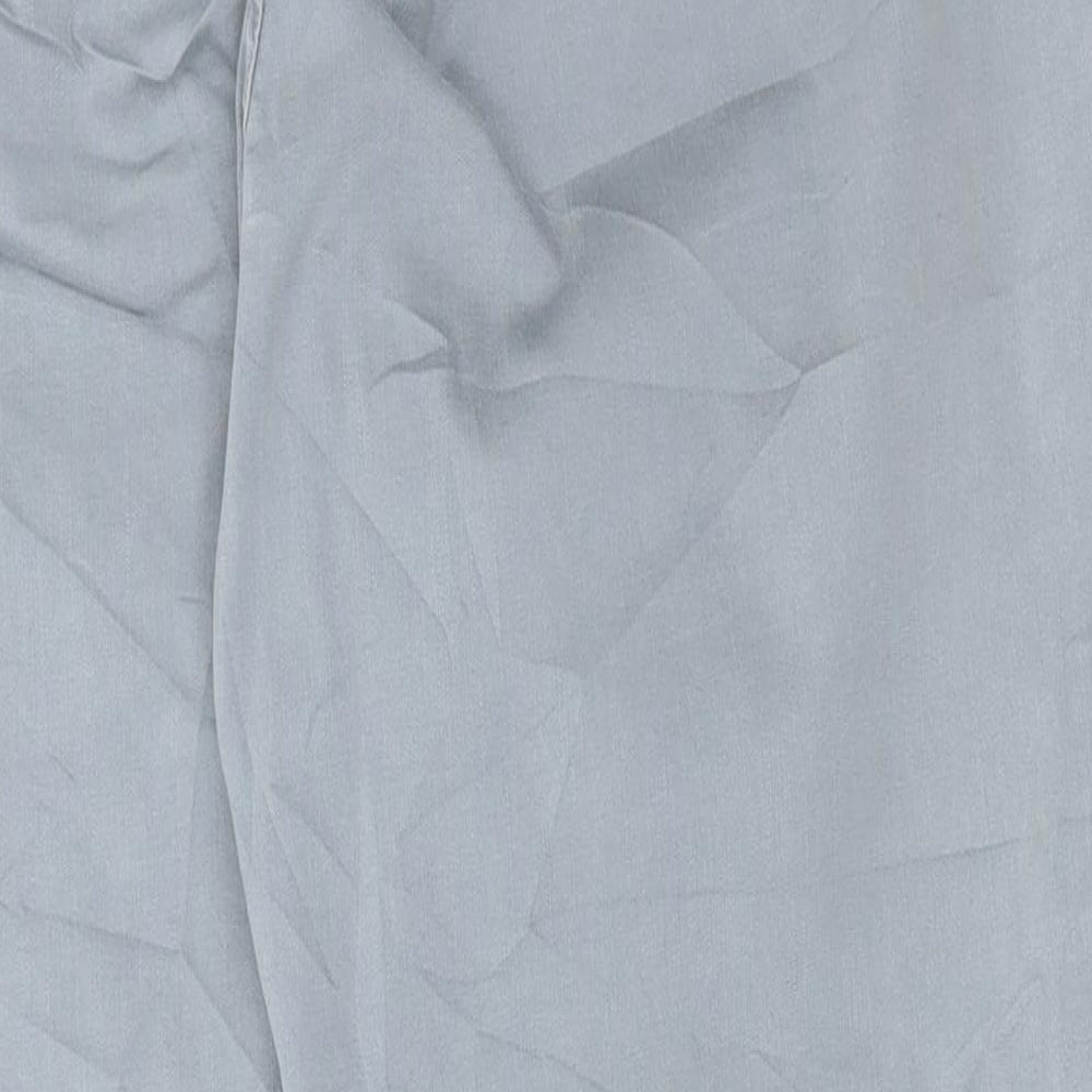 Marks and Spencer Womens Blue Cotton Cargo Trousers Size 16 L28 in Regular Button