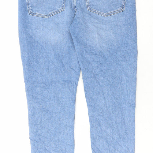 Marks and Spencer Womens Blue Cotton Skinny Jeans Size 28 in L27 in Regular Button