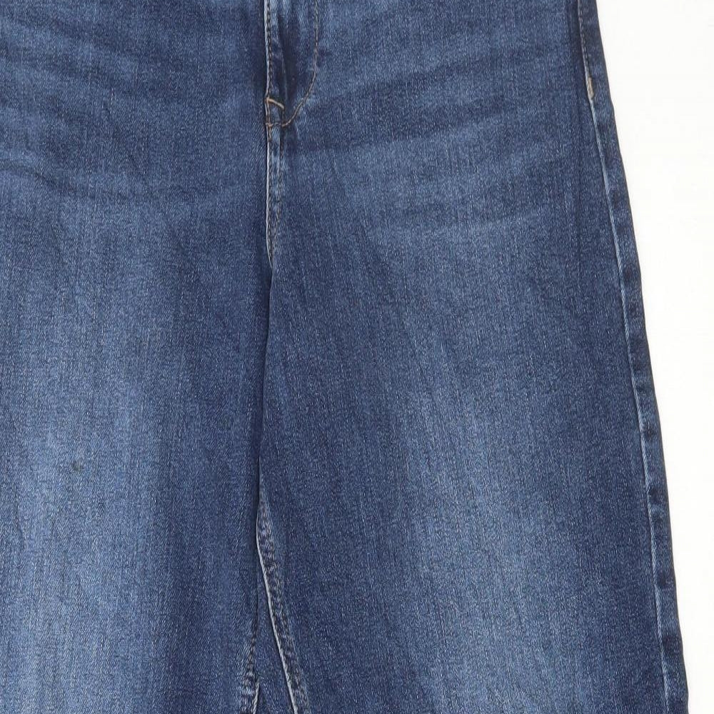 Marks and Spencer Womens Blue Cotton Tapered Jeans Size 8 L28 in Regular Button
