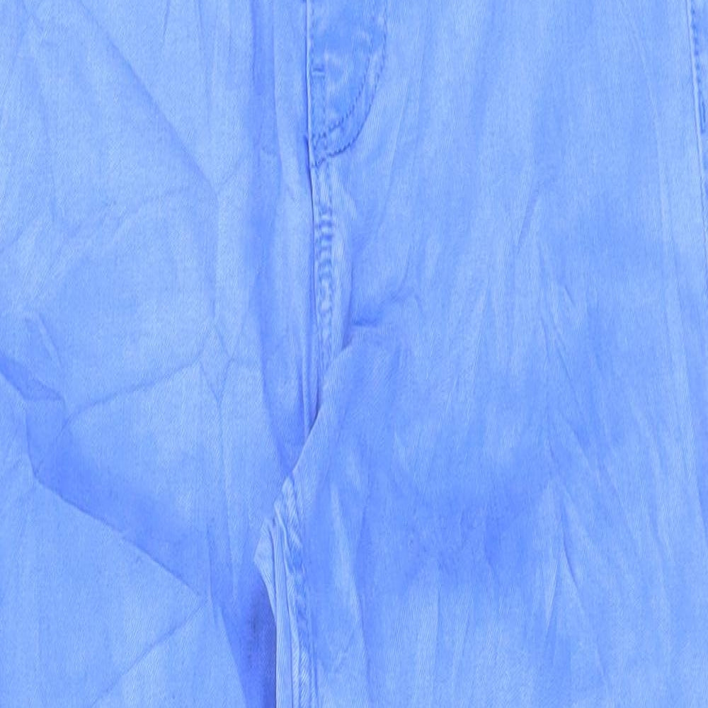 Marks and Spencer Womens Blue Cotton Cropped Jeans Size 8 L22 in Regular Button