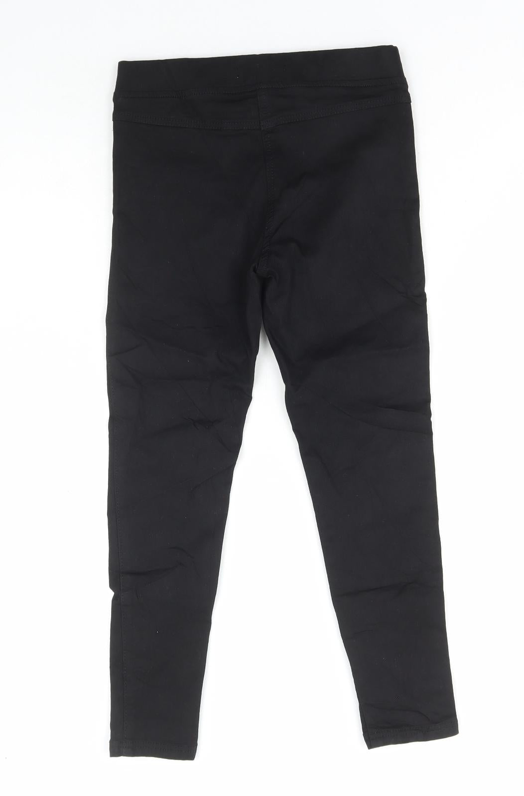 Marks and Spencer Girls Black Cotton Jegging Trousers Size 8-9 Years Regular Pullover