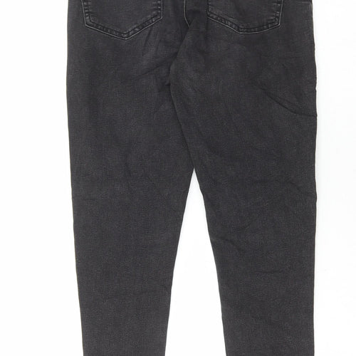 Marks and Spencer Womens Grey Cotton Skinny Jeans Size 12 L27 in Regular Button