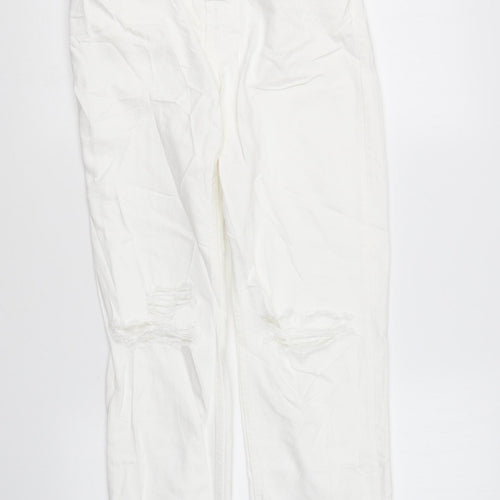 Zara Womens White Cotton Skinny Jeans Size 6 L26 in Regular Button