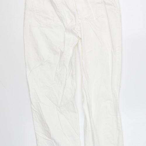 Zara Womens White Cotton Skinny Jeans Size 6 L26 in Regular Button