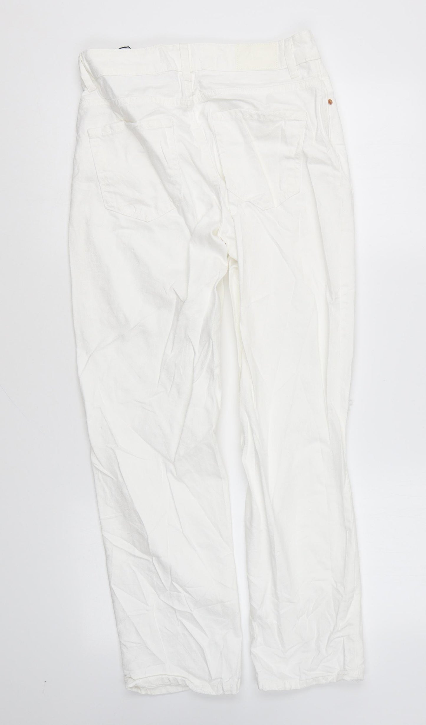 Zara Womens White Cotton Skinny Jeans Size 6 L26 in Regular Button