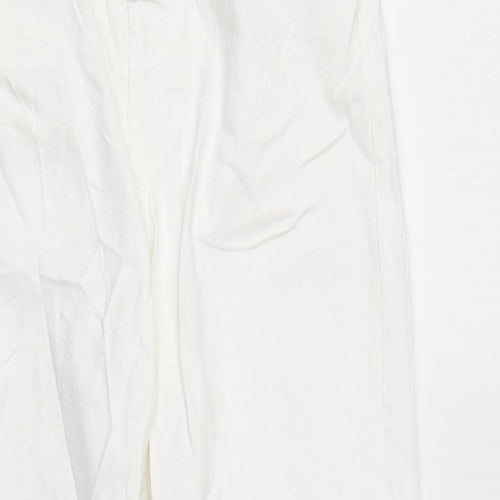 Zara Womens White Cotton Skinny Jeans Size 6 L26 in Regular Button