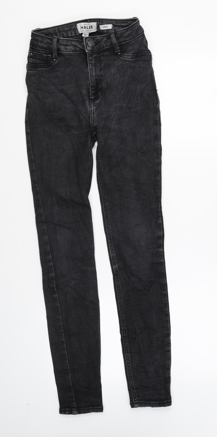 New Look Womens Grey Cotton Skinny Jeans Size 6 L26 in Regular Zip