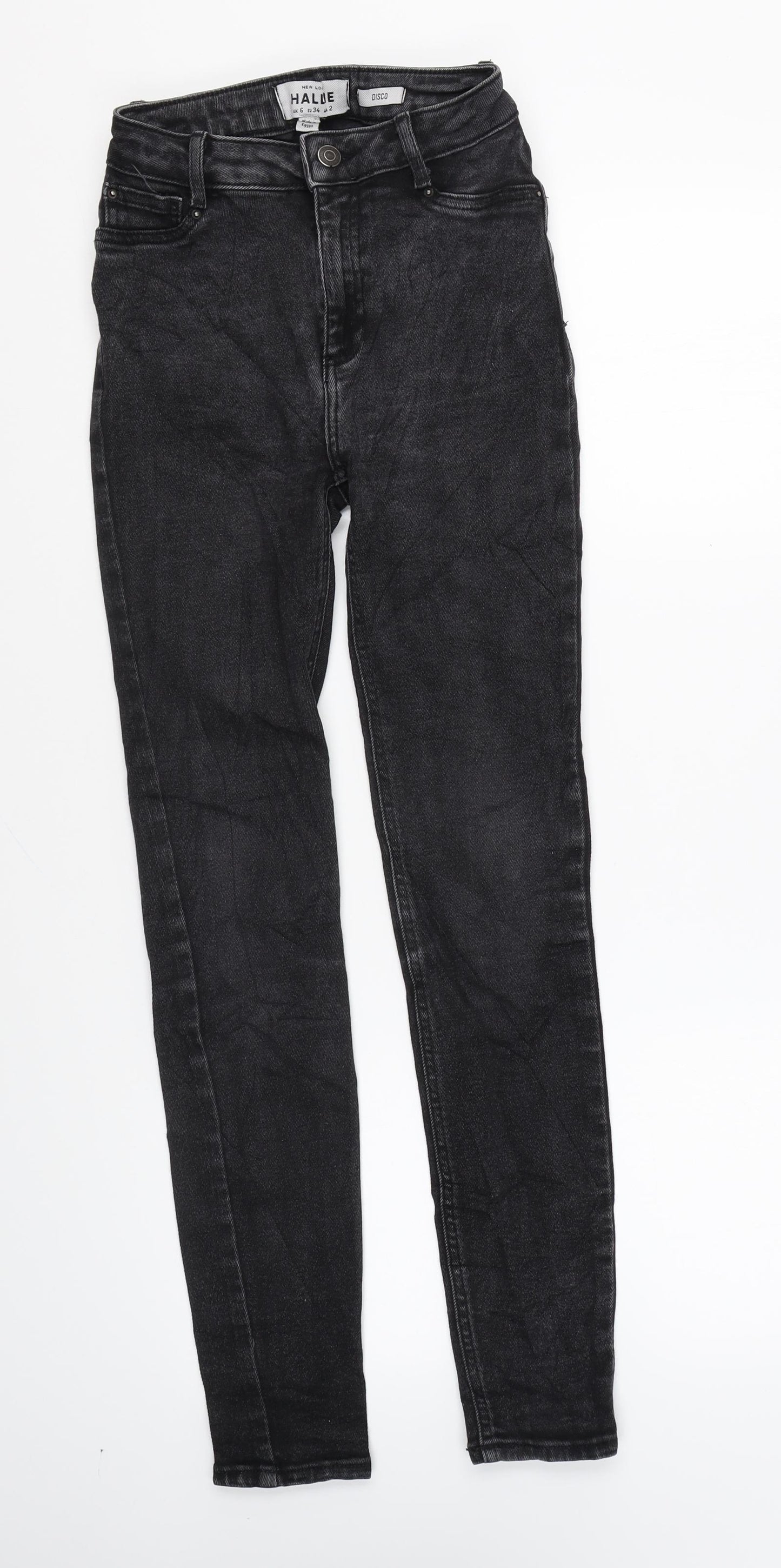 New Look Womens Grey Cotton Skinny Jeans Size 6 L26 in Regular Zip