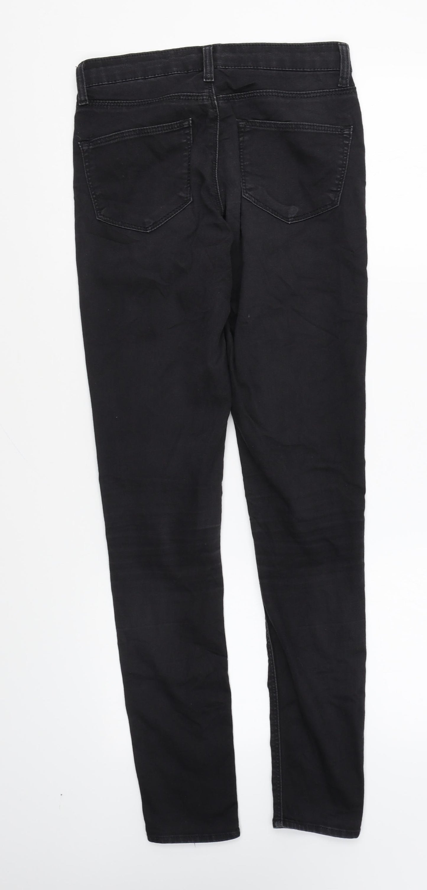 Topshop Womens Black Cotton Skinny Jeans Size 26 in L32 in Regular Zip