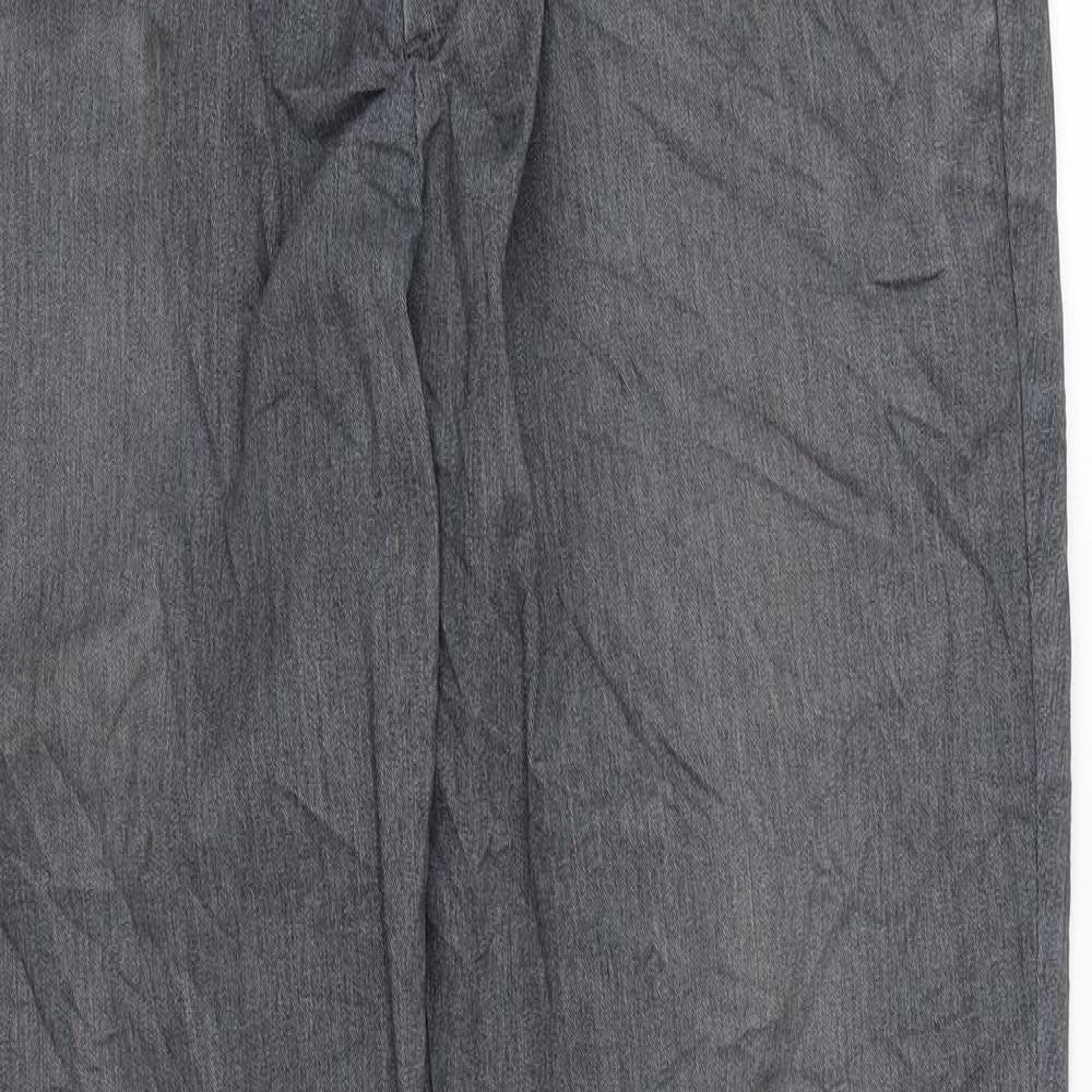 Preworn Mens Grey Cotton Trousers Size 32 in L32 in Regular Zip