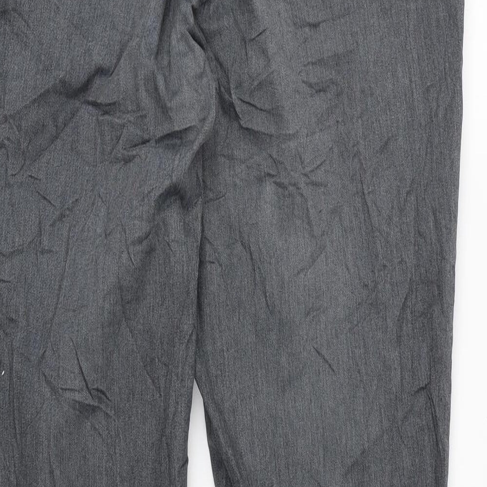 Preworn Mens Grey Cotton Trousers Size 32 in L32 in Regular Zip