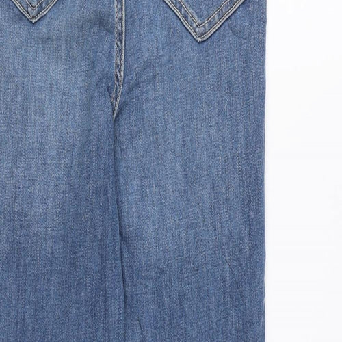 Marks and Spencer Womens Blue Cotton Skinny Jeans Size 6 L28 in Regular Zip