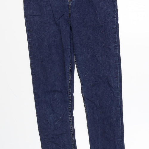 Preworn Girls Blue Cotton Skinny Jeans Size 12 Years Regular Zip