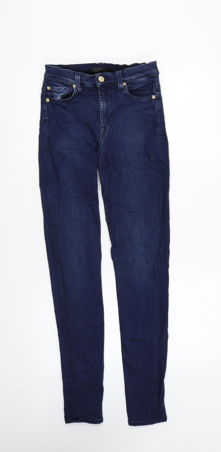 Preworn Womens Blue Cotton Skinny Jeans Size 26 in L29.5 in Regular Zip