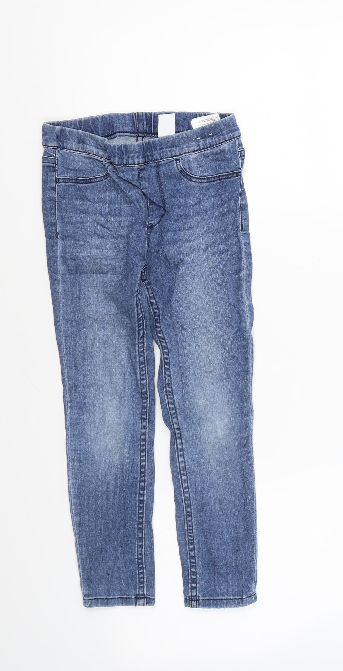 H&M Girls Blue Cotton Jegging Trousers Size 5 Years Regular Pullover