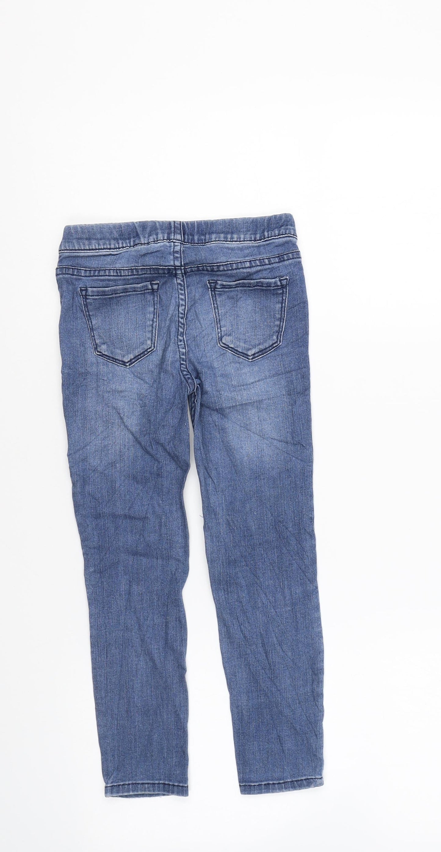 H&M Girls Blue Cotton Jegging Trousers Size 5 Years Regular Pullover