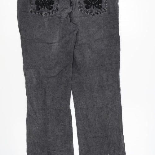Intown Womens Grey Camel Straight Jeans Size 10 L28 in Regular Zip