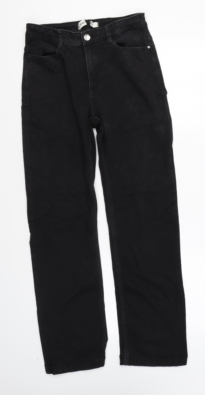 Marks and Spencer Womens Black Cotton Skinny Jeans Size 28 in L27 in Regular Zip
