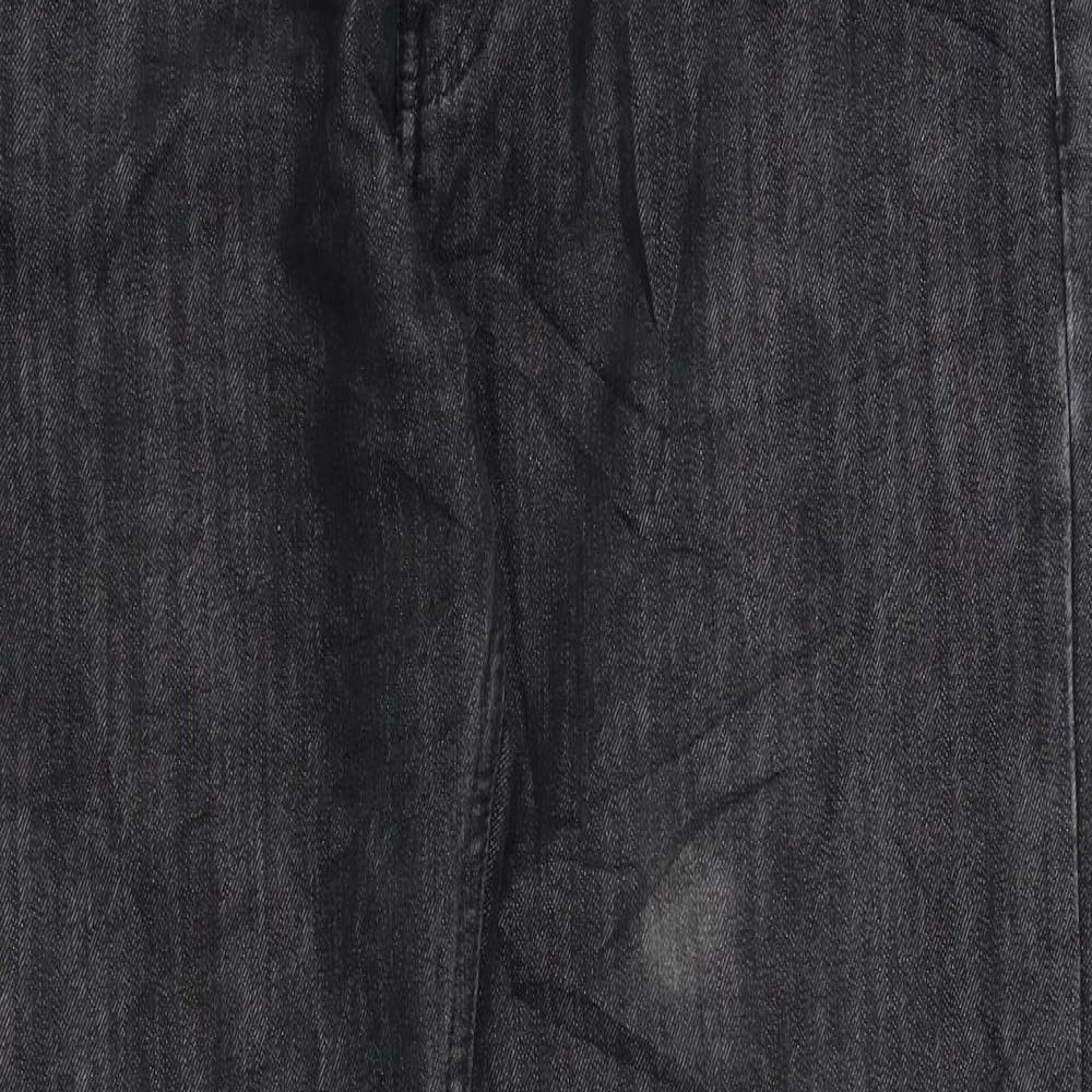 Denim & Co. Mens Grey Cotton Bootcut Jeans Size 32 in L32 in Regular Zip