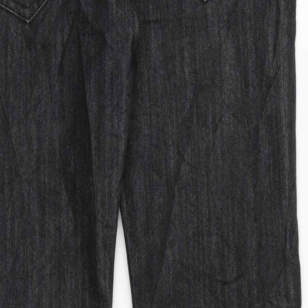 Denim & Co. Mens Grey Cotton Bootcut Jeans Size 32 in L32 in Regular Zip