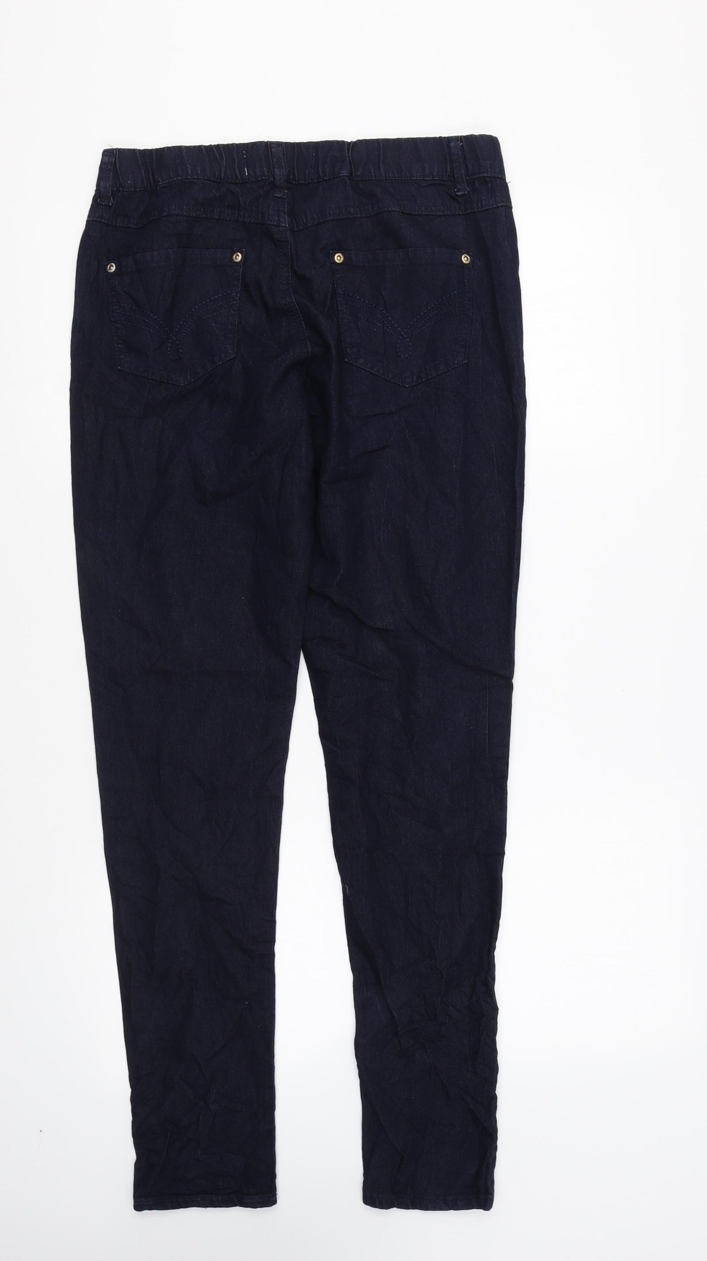 Denim & Co. Womens Blue Cotton Jegging Leggings Size 12 L28 in