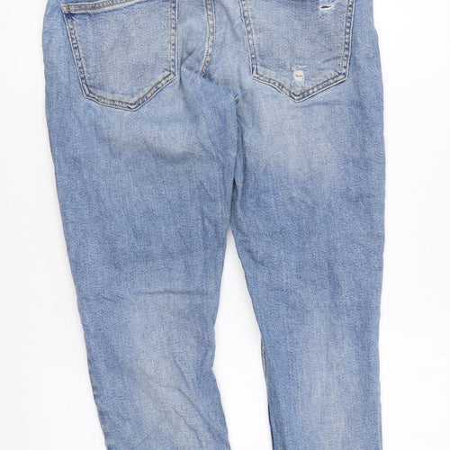 Topshop Womens Blue Cotton Mom Jeans Size 28 in L30 in Regular Zip