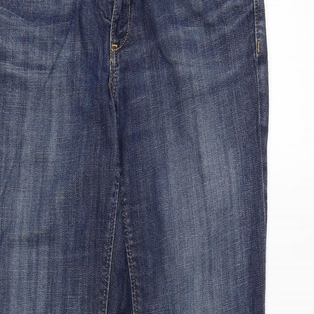 Banana Republic Womens Blue Cotton Bootcut Jeans Size 12 L30 in Regular Zip