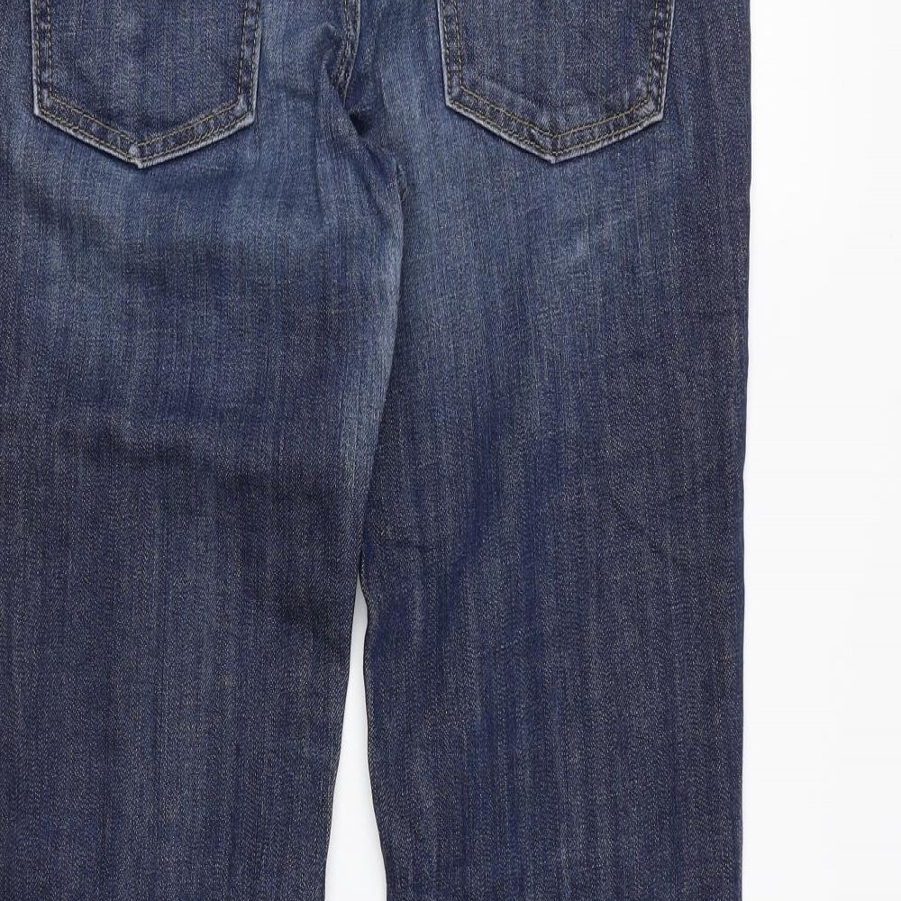 Banana Republic Womens Blue Cotton Bootcut Jeans Size 12 L30 in Regular Zip