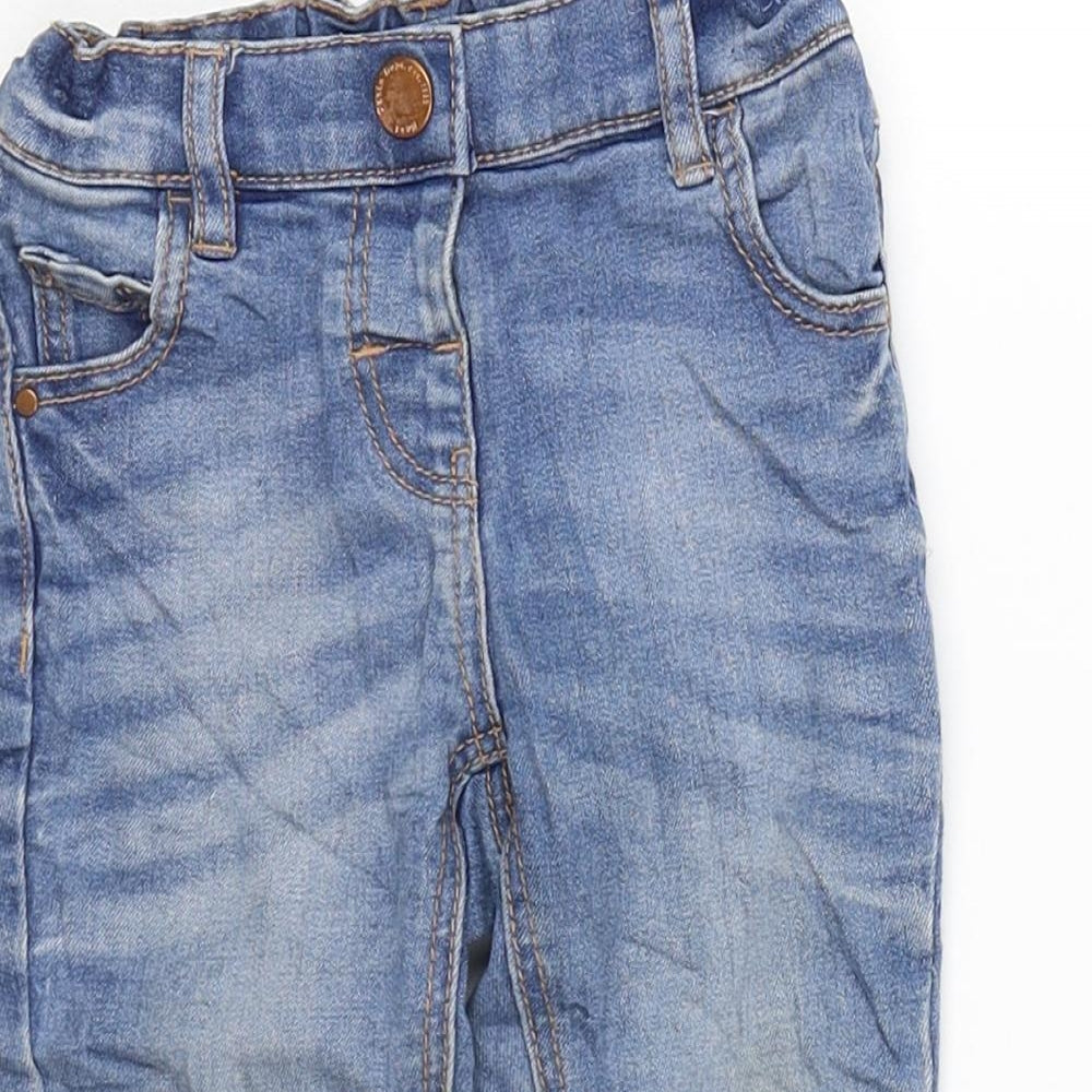 NEXT Boys Blue Cotton Capri Jeans Size 12-18 Months Button