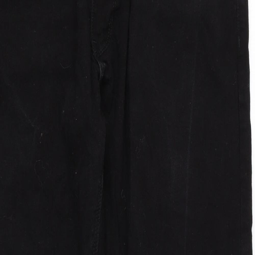 Marks and Spencer Mens Black Cotton Straight Jeans Size 38 in L31 in Regular Zip