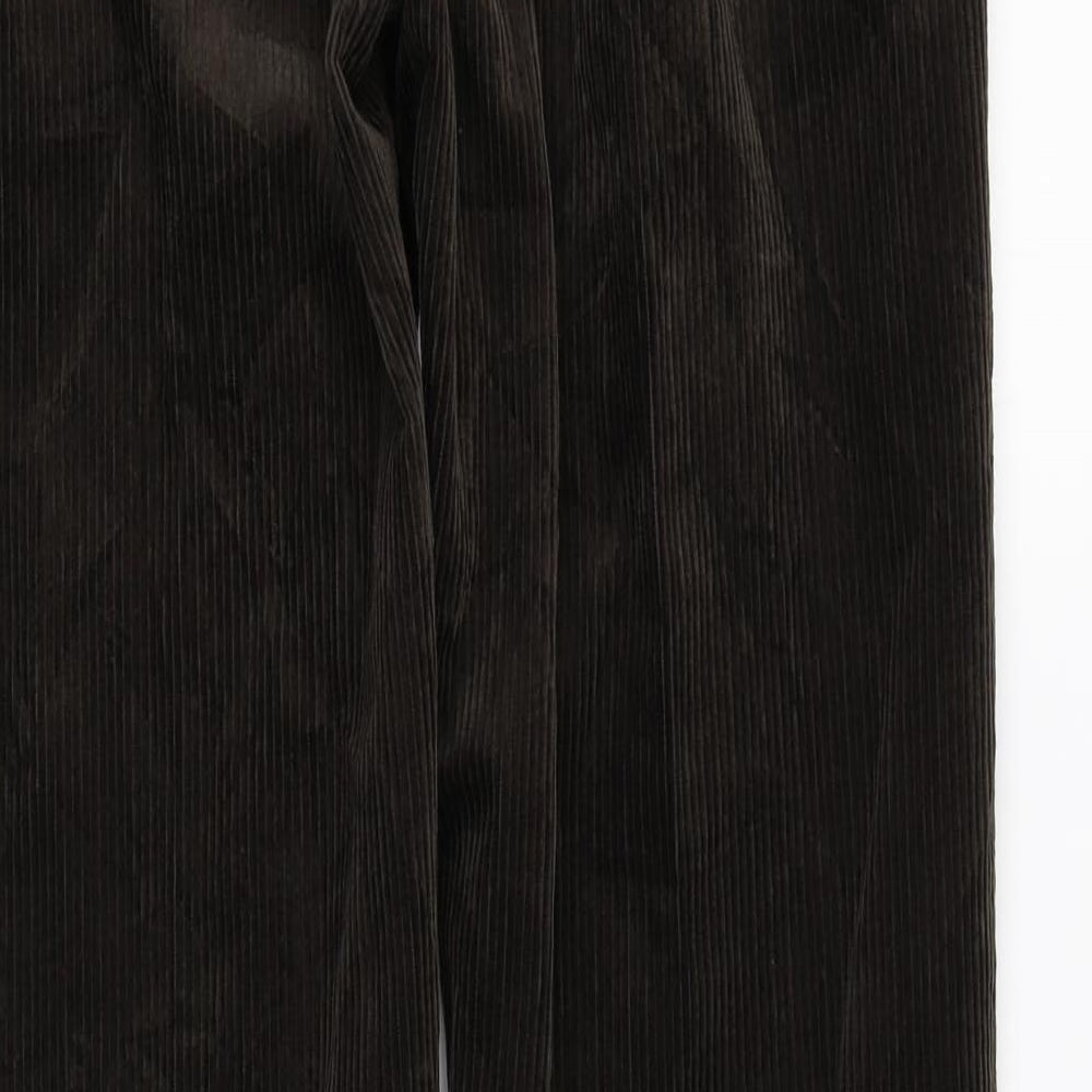 Marks and Spencer Mens Brown Cotton Trousers Size 30 in L33 in Regular Zip