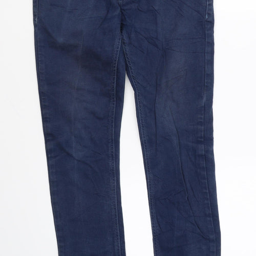 Topman Mens Blue Cotton Skinny Jeans Size 28 in L27 in Regular Zip