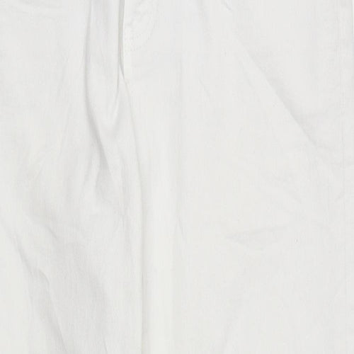 Marks and Spencer Womens White Cotton Skinny Jeans Size 12 L25 in Regular Zip