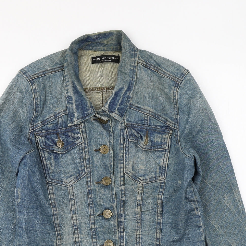 Dorothy Perkins Womens Blue Jacket Size 12 Button